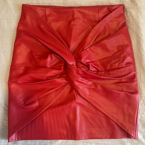 ZARA red leather skirt XS